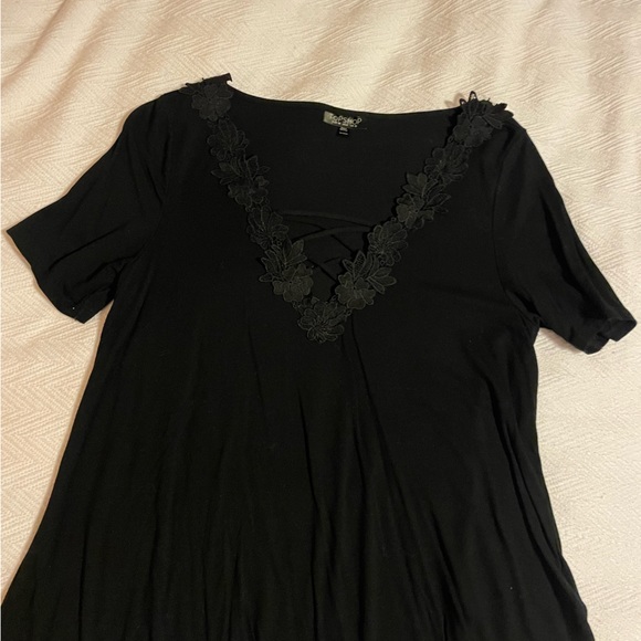 Topshop black criss cross shirt - Picture 1 of 5